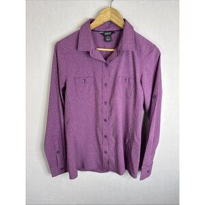 Outdoor Research Purple Stretch Button Shirt Women’s M Reflective Long Sleeve